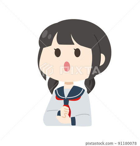 有令人信服的表情的女學生 91180078