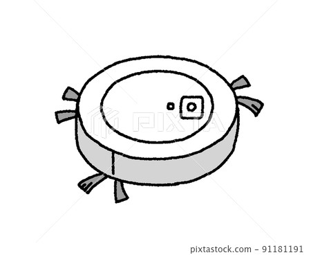 Simple touch robot vacuum cleaner illustration 91181191