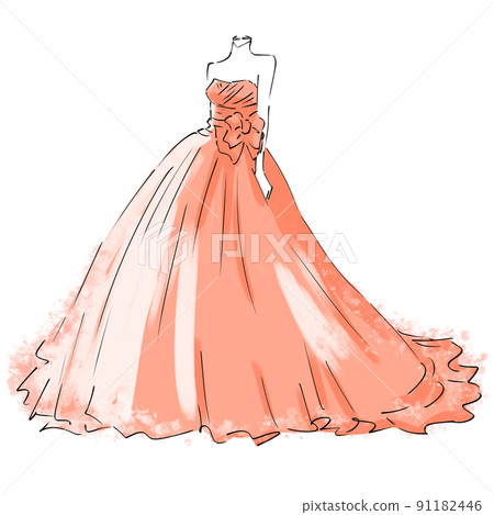 Color dress wedding orange 91182446