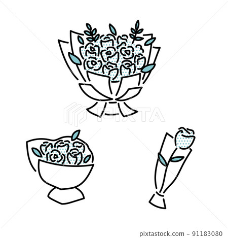 Illustration of a bouquet of various sizes 91183080
