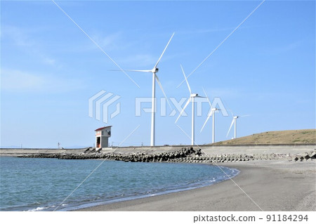 海洋公園船閘和風力渦輪機 海洋公園船閘和風力渦輪機 91184294
