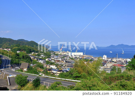 Uguisu Line, Kawajiri Town and Seto Sea Uguisu Line, Kawajiri Town and Seto Sea 91184920