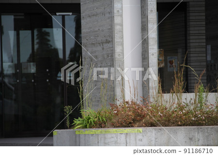 Stylish, cool and beautifully designed wood-grained concrete pillars 91186710