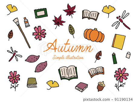 Autumn loose hand-drawn illustrations 91190134