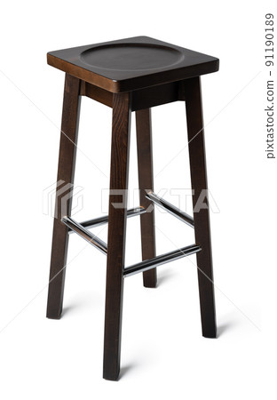 High wooden bar stool isolated on white 91190189