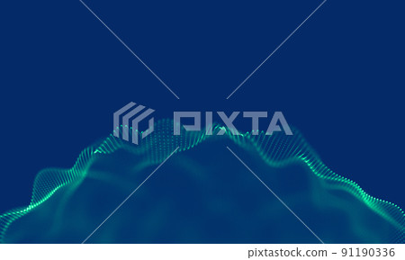 Abstract Blue Geometrical Background. Connection structure. Science background. Futuristic Technology сonnecting dots and lines. Big data visualization and Business 91190336