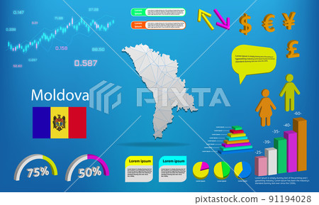 Mongolia map info graphics - charts, symbols, elements and icons collection. Detailed Mongolia map with High quality business infographic elements. 91194028