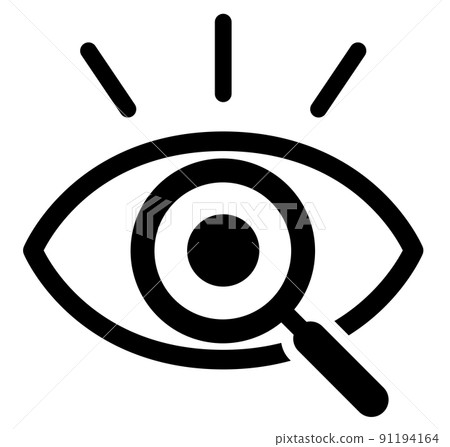 Eye and magnifying glass icon 91194164