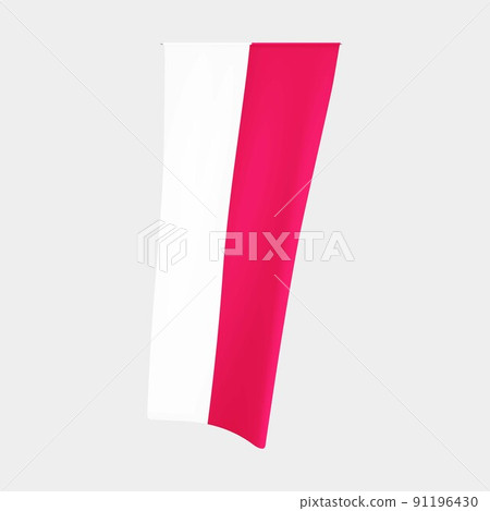 Polish vertical flag. Poland national waving flag. Polish vertical flag. Poland national waving flag. 91196430