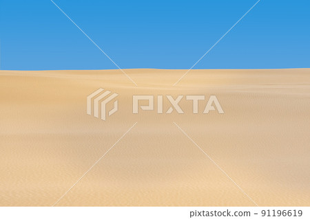 lifeless sandy desert landscape under blue sky lifeless sandy desert landscape under blue sky 91196619