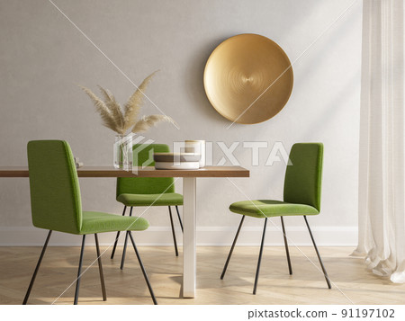 Minimalist Interior of dinning room 3D rendering 91197102