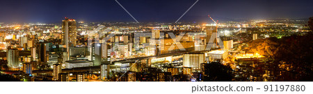 城市夜景(熊本站/車站廣場周邊特寫)“從花岡山展望台看熊本市的全景夜景” 城市夜景(熊本站/車站廣場周邊特寫)“從花岡山展望台看熊本市的全景夜景” 91197880