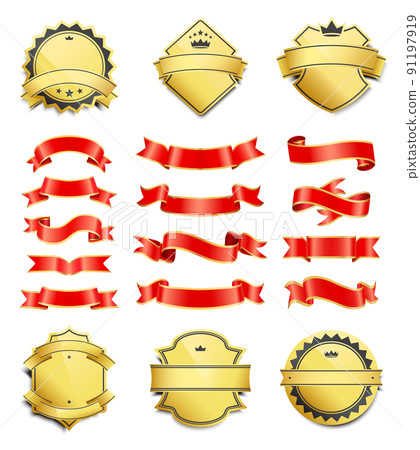 Gilded Shield Shapes and Silk Ribbons Variation 91197919