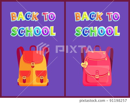 Back to School Set of Posters Vector Illustration Back to School Set of Posters Vector Illustration 91198257