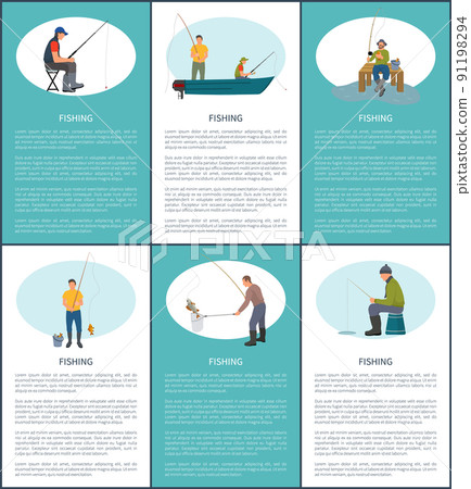 Fishery Outdoor Activity Poster with Fishermen Fishery Outdoor Activity Poster with Fishermen 91198294