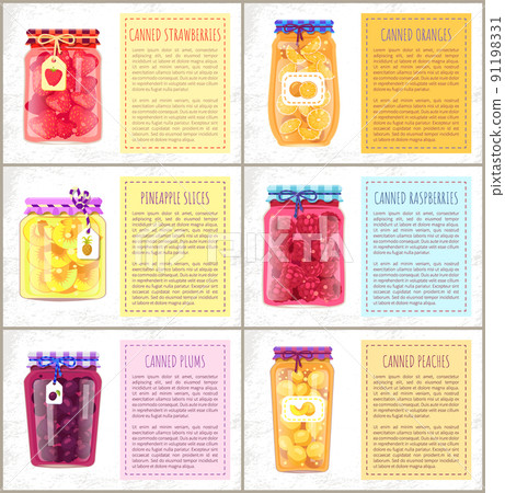 Fruit Citrus and Berry Conserve Jars with Labels 91198331