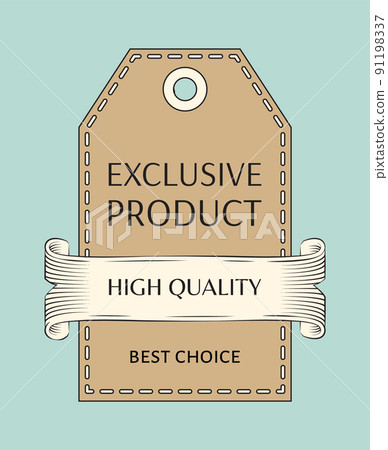 Carton Badge and Paper Ribbon with Catch Phrases Carton Badge and Paper Ribbon with Catch Phrases 91198337