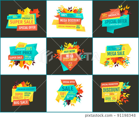 Bargain Sell-out Discount and Sale Promo Banners Bargain Sell-out Discount and Sale Promo Banners 91198348