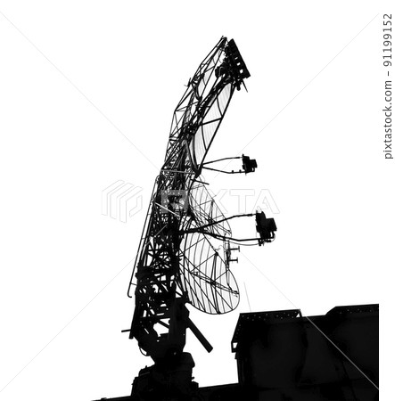 Contour air defense radars of military mobile anti aircraft systems, modern army industry on a white background, Russia 91199152