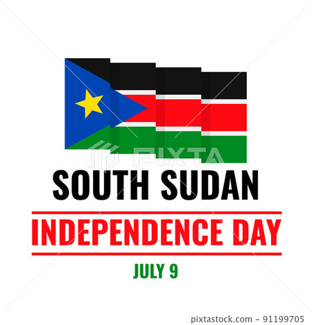 South Sudan Independence Day typography poster. National holiday celebrate on July 9. Vector template for banner, flyer, postcard, etc South Sudan Independence Day typography poster. National holiday celebrate on July 9. Vector template for banner, flyer, postcard, etc 91199705