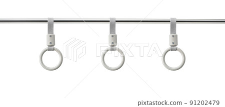 hand handle loop in the subway. isolated on white background 91202479