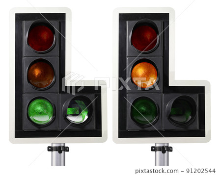 traffic light isolated on white background 91202544
