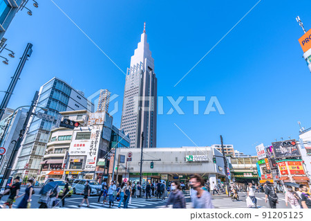 俯瞰日本東京市容、代代木站、NTT Docomo代代木大廈等 91205125