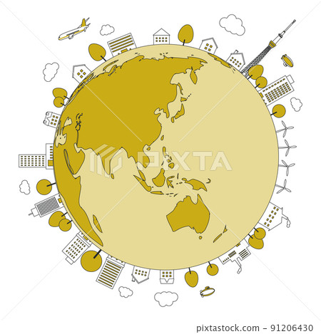 地球城市景觀背景素材 地球城市景觀背景素材 91206430