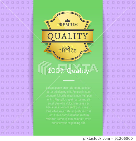 100 Quality Premium Offer Golden Label Isolated 100 Quality Premium Offer Golden Label Isolated 91206860