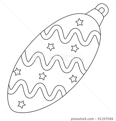 Christmas Ornament Isolated Coloring Page 91207098