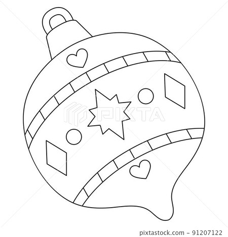 Christmas Ornament Isolated Coloring Page 91207122