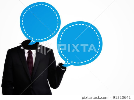 Businessman and balloon mark 91210641