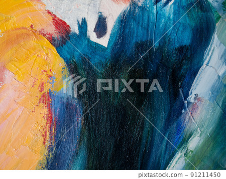 Multicolored image, made with a brush and paints. Multicolored image, made with a brush and paints. 91211450