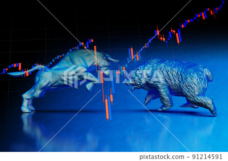 Stock chart bull / bear market concept image 91214591