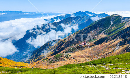 秋季木曾駒岳徒步（從前岳伊那山脊線遠眺千疊敷馬戲團和宇津山） 91218248