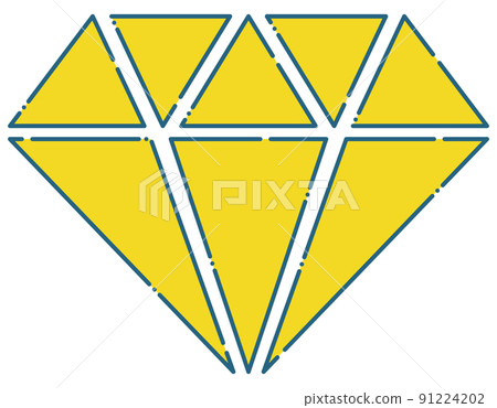 Jewel diamond stone icon simple yellow gold 91224202