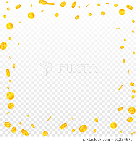Chinese yuan coins falling. Enchanting scattered CNY coins. China money. Gorgeous jackpot, wealth or success concept. Vector illustration. Chinese yuan coins falling. Enchanting scattered CNY coins. China money. Gorgeous jackpot, wealth or success concept. Vector illustration. 91224673
