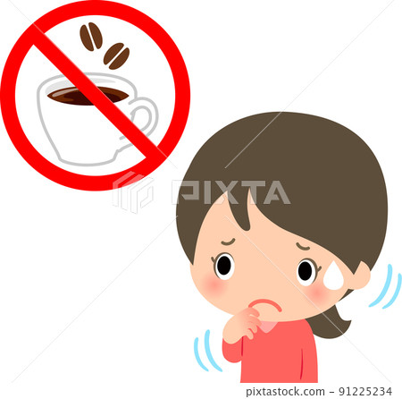 Coffee ban mark and restless woman Coffee ban mark and restless woman 91225234