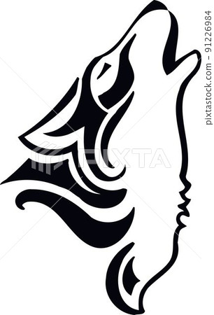 Wolf - Wild Animals - Logo Animal Vector, Animal Silhouette Stencil Wolf - Wild Animals - Logo Animal Vector, Animal Silhouette Stencil 91226984