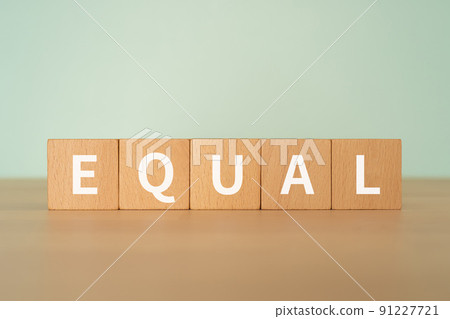 平等與平等的形象 | 上面寫著“EQUAL”的塊 平等與平等的形象 | 上面寫著“EQUAL”的塊 91227721