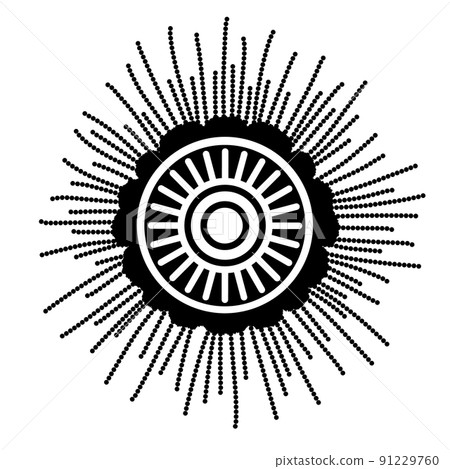 Illustration of blue button black icon 91229760