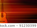 abstract blurred music background with acoustic guitar 91230399