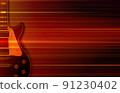abstract blurred music background with classic electric guitar 91230402
