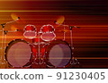 abstract blurred music background with drum kit 91230405