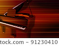 abstract blurred music background with grand piano 91230410