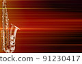 abstract blurred music background with saxophone 91230417