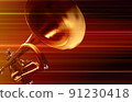 abstract blurred music background with trumpet 91230418
