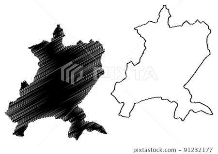 Zunheboto district (Nagaland State, Republic of India) map vector illustration, scribble sketch Zunheboto map 91232177