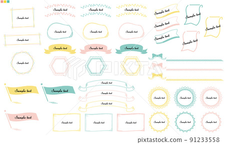 Girly-style ribbons, frames, and heading materials Girly-style ribbons, frames, and heading materials 91233558