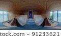 Luxurious Sauna interier with a glass wall photo in 360 degrees 91233621